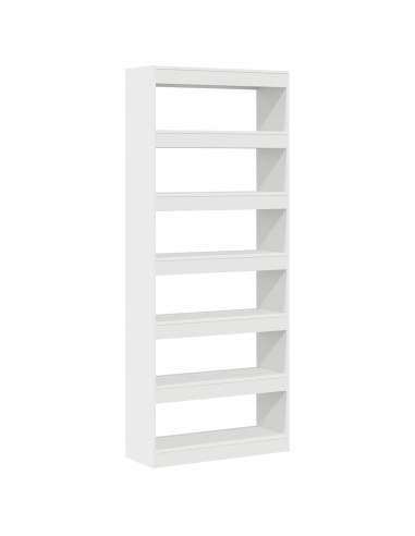 Armadio per Libri Bianco 80 x 30 x 198 cm Legno multistrato