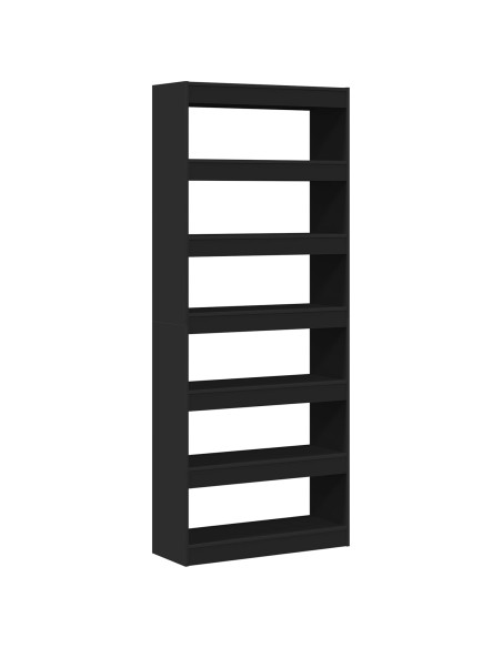 Armadio per Libri Nero 80 x 30 x 198 cm Legno multistrato