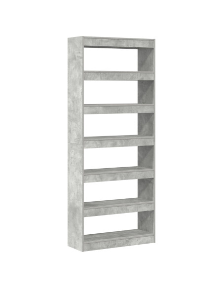 Libreria Grigia in Cemento Grigio Cemento Legno ingegnerizzato