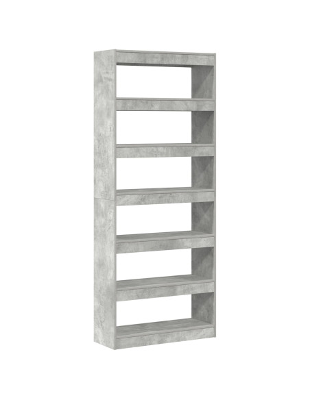 Libreria Grigia in Cemento Grigio Cemento Legno ingegnerizzato