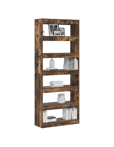 Armadio per Libri con lo scaffale Rovere fumé 80 x 30 x 198 cm