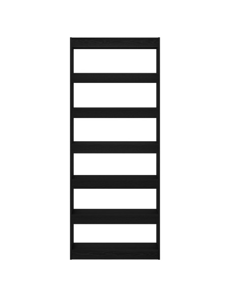 Armadio per Libri con lo scaffale Rovere Nero 80 x 30 x 198 cm