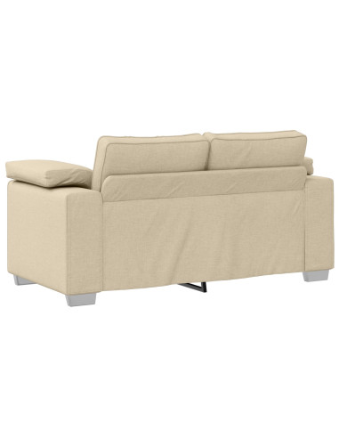 Divano 3 pcs Crema 219 x 80 x 82 cm Tessuto misto lino
