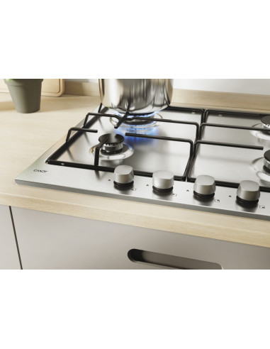 Candy Idea CHW6BRX Acciaio inox Da incasso 60 cm Gas 4 Fornello(i)