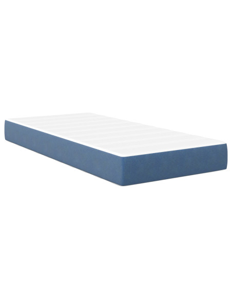 Materasso a molle insacchettate  Blu Medio 90x200x20 cm in tessuto