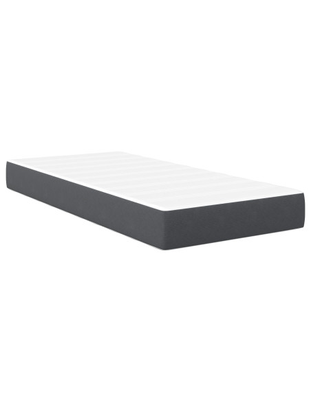 Materasso a molle insacchettate  Grigio scuro Medio 90x200x20 cm Tessuto