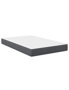 Materasso da Letto con materasso Grigio 120 x 200 cm Tessuto