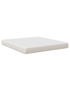 Materasso da Letto con materasso Crema 180 x 200 cm Tessuto