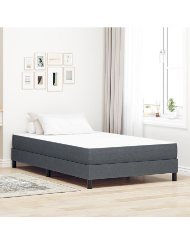 Materasso da Letto con materasso Grigio 120 x 190 cm Tessuto