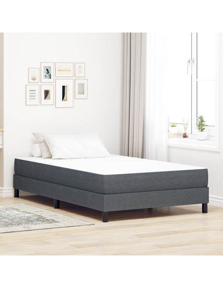 Materasso da Letto con materasso Grigio 120 x 190 cm Tessuto