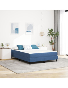 Materasso da Letto con materasso Blu 140 x 200 cm Tessuto