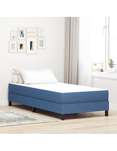 Materasso da Letto con materasso Blu 90 x 200 cm Tessuto