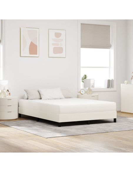 Materasso da Letto con materasso Crema 140 x 190 cm Tessuto