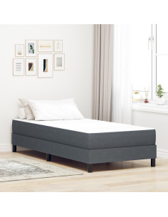 Materasso da Letto con materasso Grigio 90 x 200 cm Tessuto