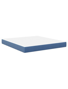 Materasso da Letto con materasso Blu 180 x 200 cm Tessuto