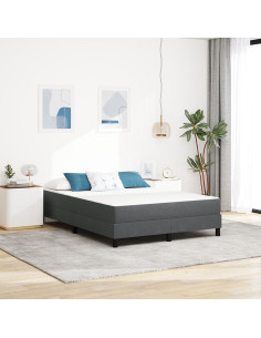 Materasso da Letto con materasso Grigio 160 x 200 cm Tessuto