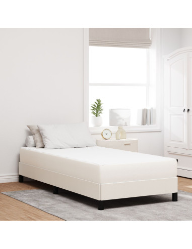 Materasso da Letto con materasso Crema 80 x 200 cm Tessuto