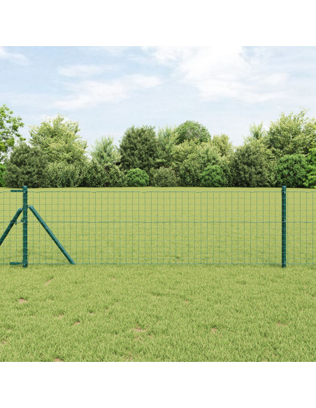 Recinzione Euro  con 7 Pali 0.6x10 m Acciaio Galvanizzato Verde
