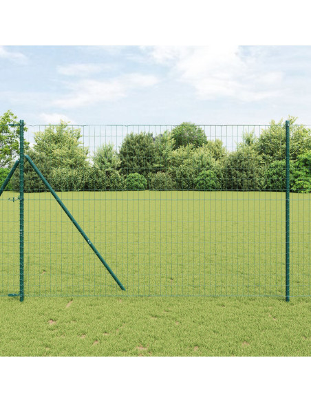 Recinzione Euro  con 7 Pali 1.6x10 m Acciaio Zincato Verde