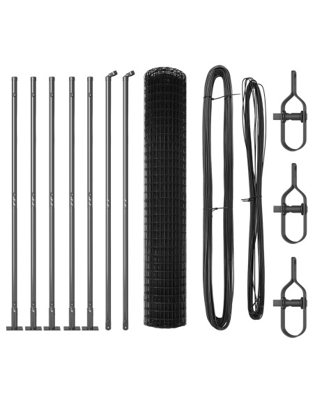 Recinzione Euro  con 7 Pali a Flangia 1.5x10 m in Acciaio Zincato