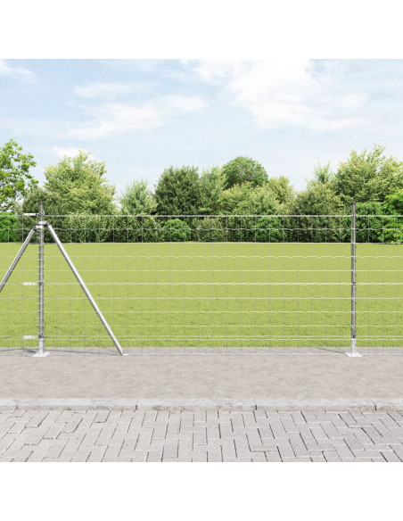 Recinzione Euro  con 7 Posti Flangiati 1x10 m Acciaio Galvanizzato