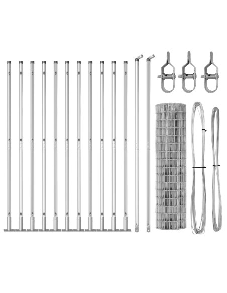 Recinzione Euro  con 13 pali flangiati 0.8x25 m Acciaio zincato