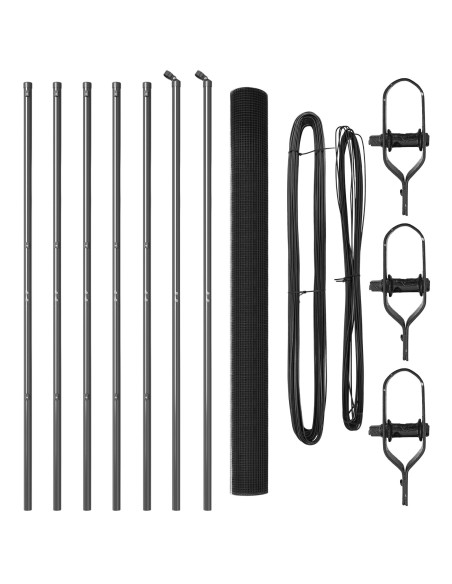 Set di Pali della Recinzione  Set di 2 Grigio Metallo 10 x 1.5 m