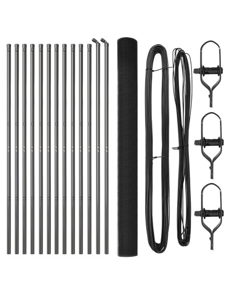 Set di Posti per Recinzione  Set di 2 Grigio Metallo 25 x 1,5 m