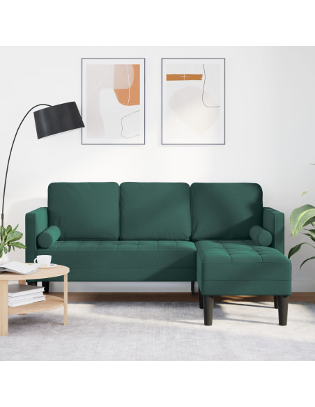 Verde Scuro Poliestere Standard Magazzino Chaise Lounge Sofa