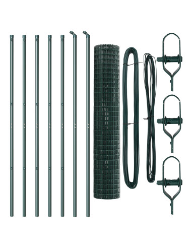 Recinzione con Posto Verde 1,5 x 10 m Acciaio e PVC