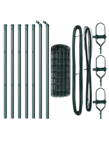 Recinzione con Posto Verde 0,4 x 10 m Acciaio e PVC