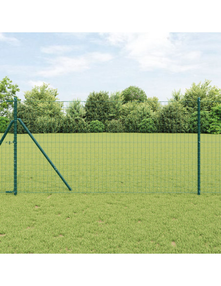 Recinzione con Posto Verde 1,4 x 10 m Acciaio e PVC