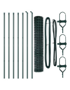 Recinzione con Posto Verde 1,6 x 10 m Acciaio e PVC