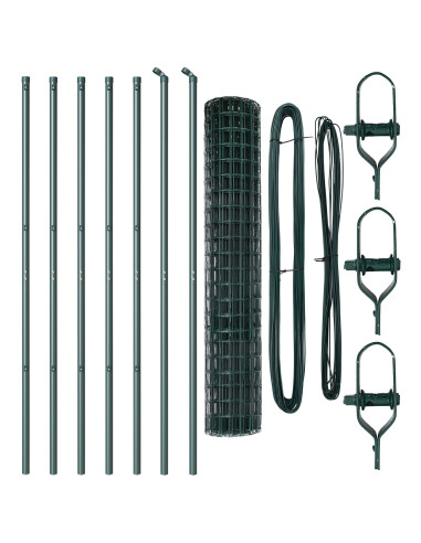 Recinzione con Posto Verde 1,6 x 10 m Acciaio e PVC