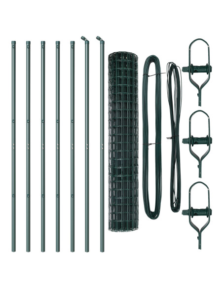 Recinzione con Posto Verde 1,6 x 10 m Acciaio e PVC