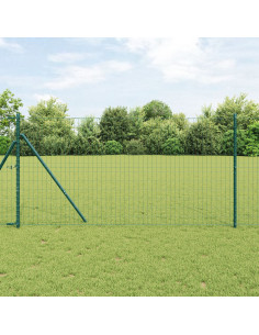 Recinzione con Posto Verde 1 x 10 m Acciaio e PVC