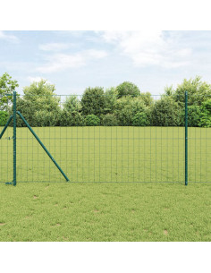 Recinzione con Posto Verde 1,2 x 10 m Acciaio e PVC