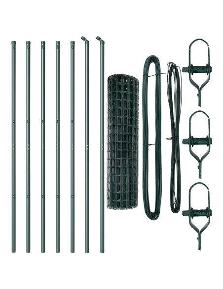 Recinzione con Posto Verde 1,4 x 10 m Acciaio e PVC