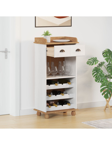 Rack per Vino  Bianco e Legno Legno Medio Magazzino