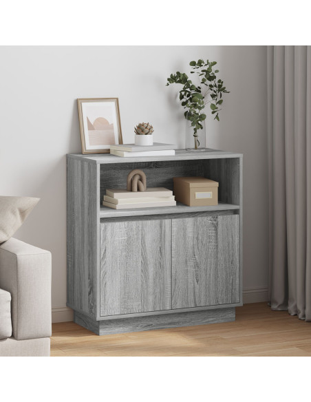 Madia LED Grigio Sonoma 71 x 34,5 x 75 cm Legno multistrato