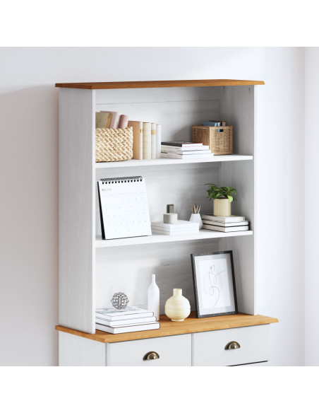 Buffet e Credenza Bianco, Rovere Legno ingegnerizzato Medio