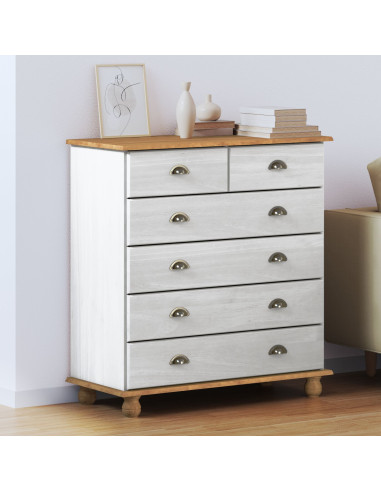 Cassettiera ASKIM Bianco 91 x 40 x 95,5 cm Pino massello