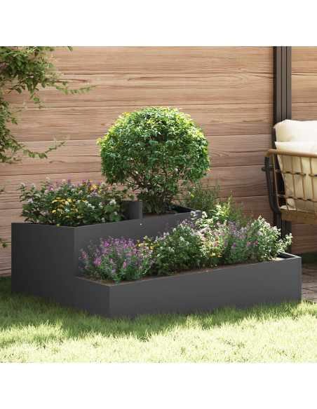 Vasi & Fioriere Nero Metallo Grande Intarsi decorativi Fioriera