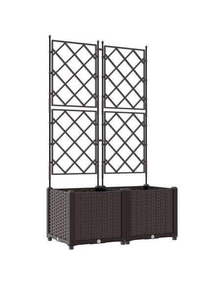 Fioriera da Giardino  con Griglia 2 pz Marrone 80x40x143 cm