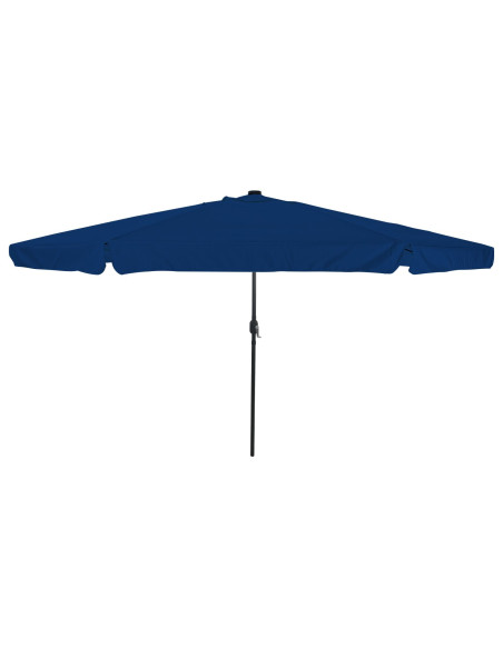 Parasol da Giardino  con Luci LED Ø395x245 cm Blu Azzurro