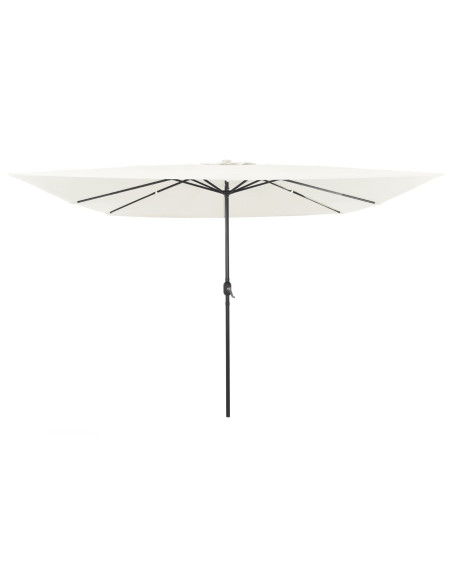 Parasol da giardino quadrato  con luci LED 295x245 cm Bianco sabbia