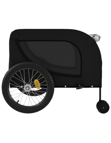 Rimorchio da Bici per Animali Nero Oxford e Ferro