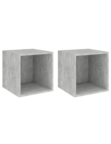 Mobili a Muro 2pz Grigio Cemento 37x37x37 cm Legno Multistrato