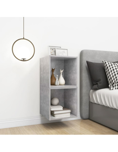 Mobili a Muro 2pz Grigio Cemento 37x37x37 cm Legno Multistrato
