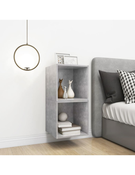 Mobili a Muro 2pz Grigio Cemento 37x37x37 cm Legno Multistrato